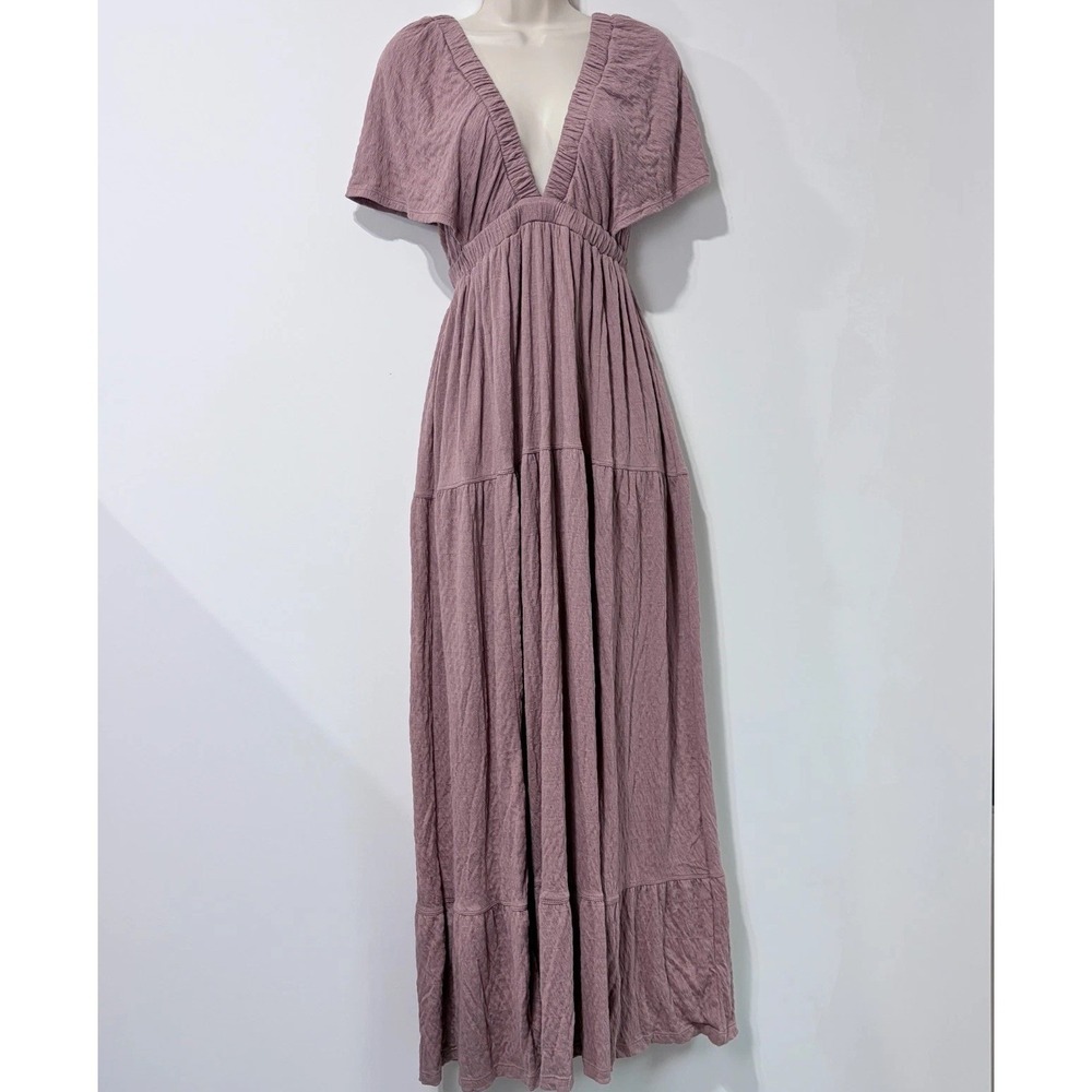 FREE PEOPLE FP Beach Pink Open Back La La Maxi Dress Blush Sz S Coastal Resort